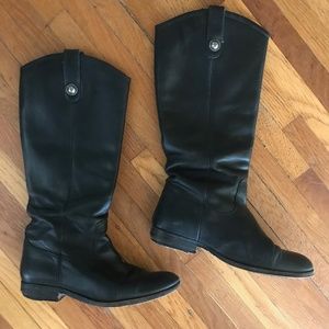 Frye Melissa Button Black Leather Boots SZ 7.5